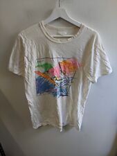 Camisa masculina vintage roupa de surf pequena arte branca anos 90 dupla face ponto único, usado comprar usado  Enviando para Brazil