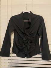 Usado, Camisa feminina preta babados feita sob medida tamanho P comprar usado  Enviando para Brazil