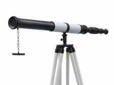 Telescopio náutico de latón 65" piso de pie puerto telescopio maestro con soporte. segunda mano  Embacar hacia Mexico