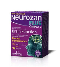 NEUROZAN PLUS Função Cerebral Foco Mental 28 Cápsulas E 28 Comprimidos DHA Omega 3 comprar usado  Enviando para Brazil