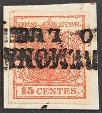 [FASILMBVEN0027] LOMBARDO VENETO 1850 [S.3] 15c Rosso Tipo. I USATO CREMONA comprar usado  Enviando para Brazil