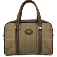 Bolsa de mão Burberrys cavalo logotipo xadrez lona Boston cáqui/7BG0589 comprar usado  Enviando para Brazil