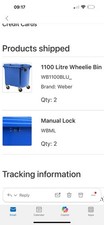 Weber 1100 litre for sale  LONDON