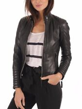Jaqueta de Couro Feminina Motociclista Pele de Cordeiro Moto Feminina Slim Fit Moto Preta 56 comprar usado  Enviando para Brazil