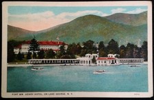 Cartão postal Lake George NY RARO Fort Wm. Selo Henry Hotel Boats Nova York comprar usado  Enviando para Brazil