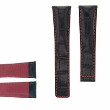 FECHO DA PULSEIRA DE COURO DE 22 MM PARA TAG HEUER CARRERA CALIBRE 16 PRETO PONTO VERMELHO comprar usado  Enviando para Brazil