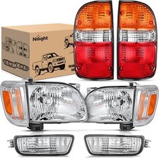 Combo de conjunto de farol e lanterna traseira Nilight para 2001-2004 Toyota Tacoma comprar usado  Enviando para Brazil