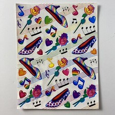 Folha Adesiva Lisa Frank~Vintage~S250~Sapatos de Dança~Notas Musicais~Arco-íris~Raro, usado comprar usado  Enviando para Brazil