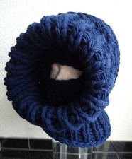 Doppelt gestrickte Balaclava Sturmhaube  Grobstrick Wolle 4cm dick dunkelblau comprar usado  Enviando para Brazil