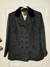Blazer ANGLO FABRICS Vintage Lã Peito Duplo Preto União Inglês Country G comprar usado  Enviando para Brazil