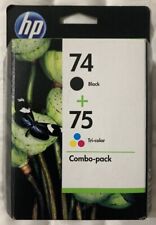 HP 74 HP 75 Black Tri-Color Ink Cartridges CC659FN - CB335WN & CB337WN Foil Pack comprar usado  Enviando para Brazil