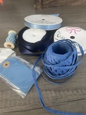 Blue satin ribbon for sale  EMSWORTH