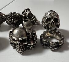 Ringe totenkopf silber gebraucht kaufen  Norderstedt