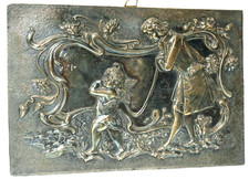 Antigua Placa De Relieve De Estilo Jugendstil Art Nouveau Para Pared Putto Amor comprar usado  Enviando para Brazil