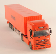 Caminhão Italeri Iveco Eurostar vermelho com recipiente refrigerado Iveco H0 1:87 comprar usado  Enviando para Brazil