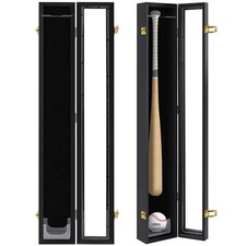Vitrine de taco de beisebol montada na parede vertical ou horizontal moldura de madeira com... comprar usado  Enviando para Brazil
