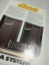 Marshall systems advert for sale  PRESTON