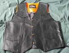 Leather motorcycle waistcoat. for sale  BOLTON