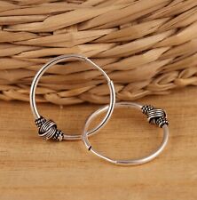 Brincos de argola sólida de prata esterlina 925 estilo Bali 18 mm comprar usado  Enviando para Brazil