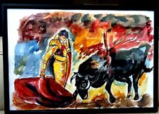 Corrida aquarelle tauromachie d'occasion  Carpentras