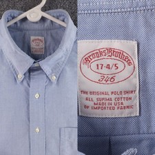 Brooks Brothers EUA Oxford tecido botão para baixo bolso azul 17 34/35 Supima masculino comprar usado  Enviando para Brazil