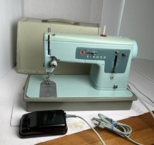 Antiga Máquina de Costura SINGER 337 Verde Grã-Bretanha com Estojo Original TESTADO E FUNCIONA comprar usado  Enviando para Brazil