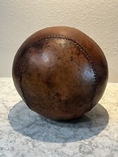 Bola medicinal costurada de couro vintage 14 lb 10 oz marrom conhaque beisebol como SUPERB comprar usado  Enviando para Brazil