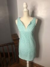 Banana Republic Aqua Renda Azul/Túnica de Poliéster Totalmente Forrada Vestido Sem Mangas Sz 2 comprar usado  Enviando para Brazil