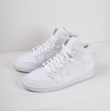 Usado, Nike Air Jordan 1 Mid 554724-130 tênis de couro Reino Unido 9,5 EUA 10,5 UEК 44,5 branco comprar usado  Enviando para Brazil