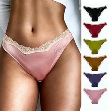 Lote com 1/5 cuecas cuecas femininas de cetim sem costura lingerie de renda sexy, usado comprar usado  Enviando para Brazil
