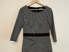 BASQUE Feminino listra preta e branca mangas 3/4 comprimento do joelho tamanho M Médio comprar usado  Enviando para Brazil