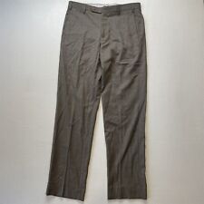 Pantalones de vestir Zanella 32x32 marrón Devon frente plano superfino 100 % lana para hombre segunda mano  Embacar hacia Argentina