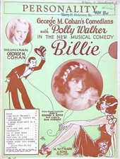 Partituras de personalidade Billie Polly Walker George Cohan 1928 musical da Broadway, usado comprar usado  Enviando para Brazil