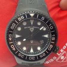 Swiss Legend Neptune relógio de quartzo masculino 52mm preto silicone testado funciona comprar usado  Enviando para Brazil