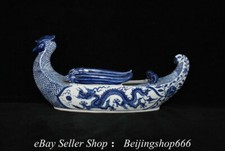Estátua de barco Fênix dragão porcelana branca azul chinesa marcada 16", usado comprar usado Estátua de barco Fênix dragão porcelana branca azul chinesa marcada 16", usado comprar usado  Enviando para Brazil