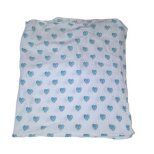 Cobertor Bebe Au Lait puro e simples coração azul musselina 38" X 38" comprar usado  Enviando para Brazil