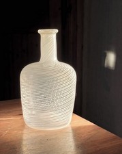 Garrafa de vidro arte filigrana branca Kaj Franck objeto exclusivo Nuutajarvi Finlândia comprar usado  Enviando para Brazil