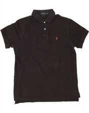 Camisa polo masculina ajuste personalizado POLO RALPH LAUREN GG preta algodão AF04 comprar usado  Enviando para Brazil