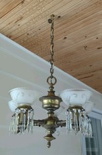 Candelabro antigo de boa qualidade vitoriano bronze cristal 5 braços Estate Find  comprar usado  Enviando para Brazil