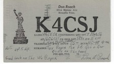 Cartão de rádio QSL 1956 Memphis TN Estátua da Liberdade comprar usado  Enviando para Brazil