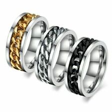 Anel de casamento masculino inquietação corrente giratória alívio pulseira de aço inoxidável joia presente, usado comprar usado  Enviando para Brazil