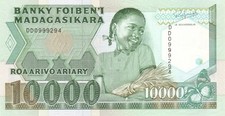 Madagascar 10.000 francs usato  Bozen