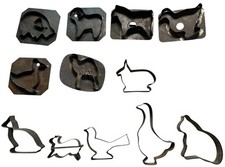 Conjunto de 12 cortadores de pastelaria antigos primitivos para assar biscoitos animais porco pato gato cavalo, usado comprar usado  Enviando para Brazil