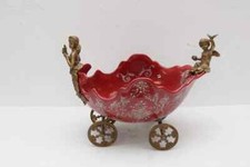 Płaskowyż porcelanowy - Czerwona porcelana z ornamentami z brązu - Porcelana powozowa na sprzedaż  PL
