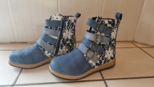 Stiefelletten blau blumenmuste gebraucht kaufen  Recklinghausen