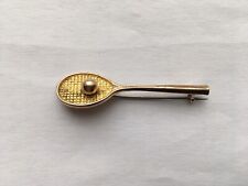 BROCHE DE ALFINETE VINTAGE EM FORMA DE BOLA E RAQUETE DE TÊNIS OURO 9ct C1920s comprar usado  Enviando para Brazil
