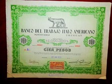 Banco del Trabajo Italo Americano, Montevidéu, Uruguai 1959. Certificado de compartilhamento comprar usado  Enviando para Brazil