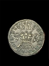 Moeda rara James II irlandesa arma dinheiro xelim maio 1690 em bom estado, usado comprar usado  Enviando para Brazil