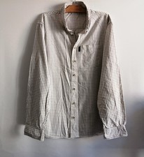 Chemise beige carreaux d'occasion  Bourg-de-Thizy