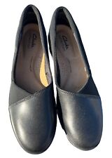 Sapatos Clarks Collection Feminino 8,5 M Couro Preto Arco Cunha Conforto Suttyn Walk comprar usado  Enviando para Brazil